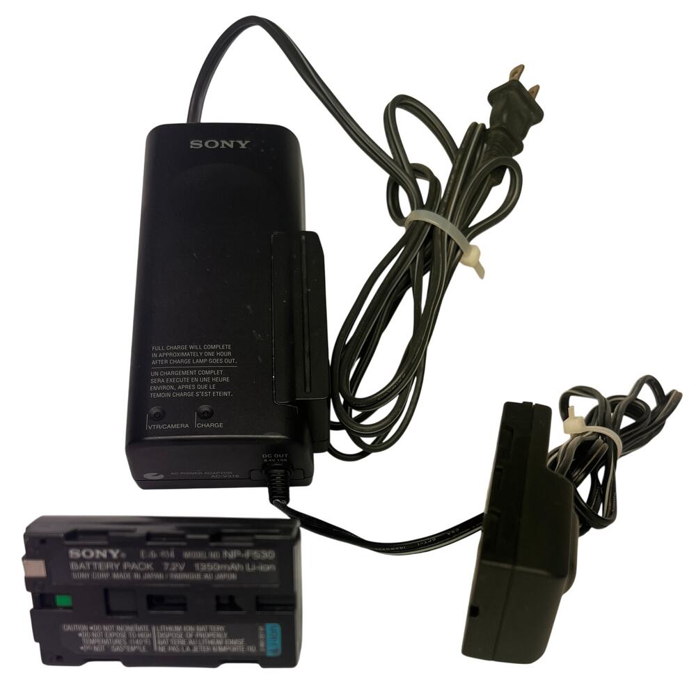 Sony AC-V316 Power Adapter Charger + NP-F530 Battery Camcorder Tested